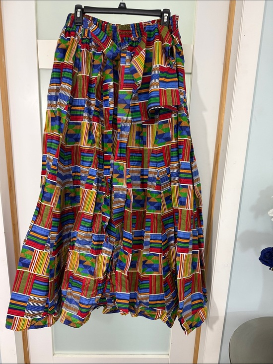 Unbrandant Dresses & Skirts - Blue and Orange Kente Maxi Skirt with pockets and Headwear